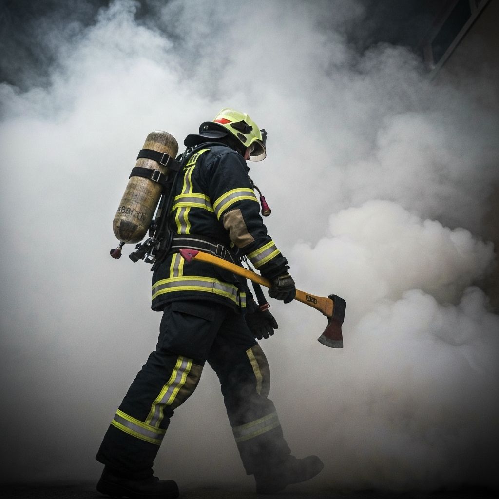 Bombero en accion